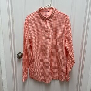 Vineyard Vines On The Go Brrr Performance Orange‎ Plaid Button Down Shirt Sz XL